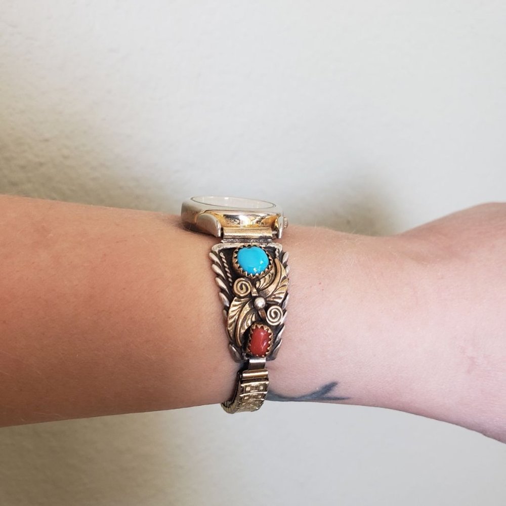 Navajo Watch, sterling silver & turquoise